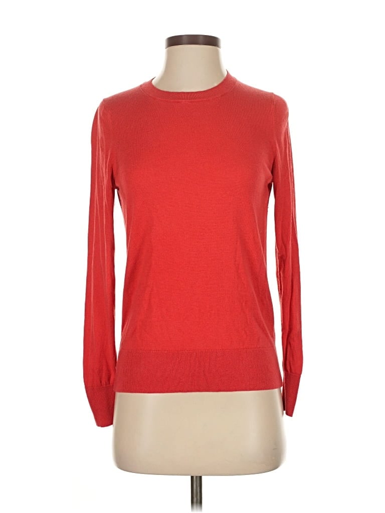 Pre-owned Banana Republic Silk Pullover Sweater In Red