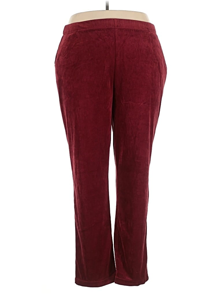 Pre-owned Woman Within Casual Pants In Burgundy