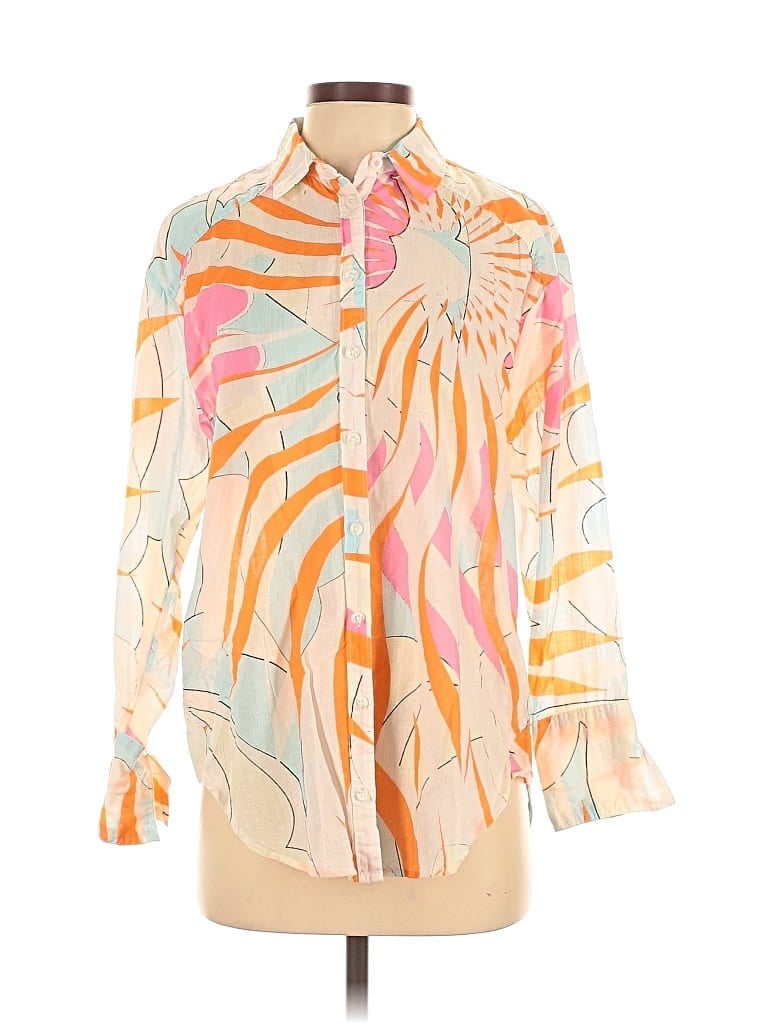 Pre-owned Maeve By Anthropologie Long Sleeve Blouse In Orange