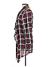 E2 Clothing Plaid Burgundy Long Sleeve Blouse Size L - photo 5