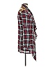 E2 Clothing Plaid Burgundy Long Sleeve Blouse Size L - photo 4