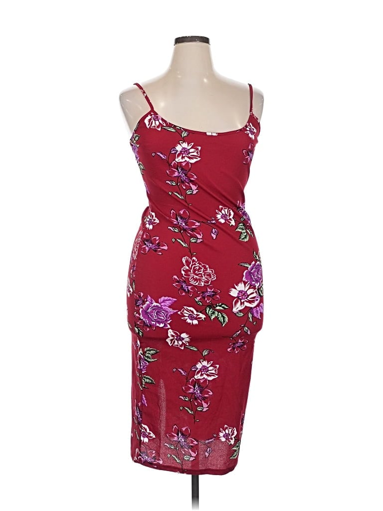 Pre-owned Shein Curve Cocktail Dress In Burgundy