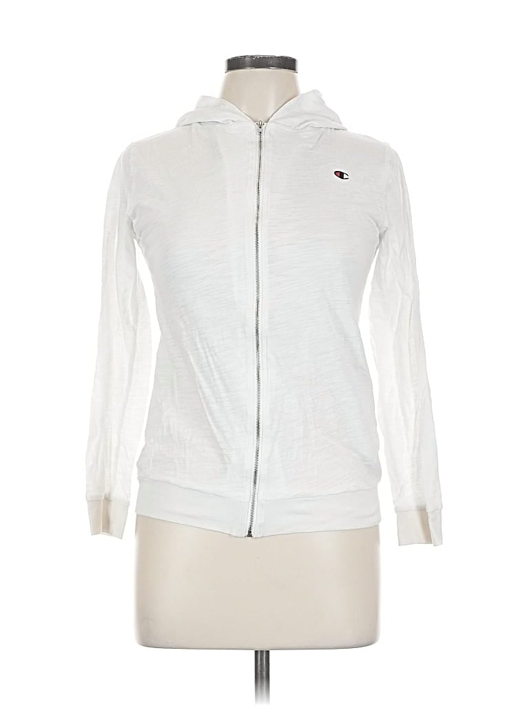 Pre-owned Assorted Brands Zip Up Hoodie In White