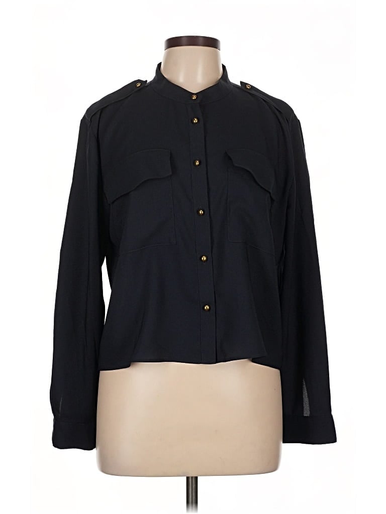 Pre-owned Ann Taylor Long Sleeve Blouse In Black