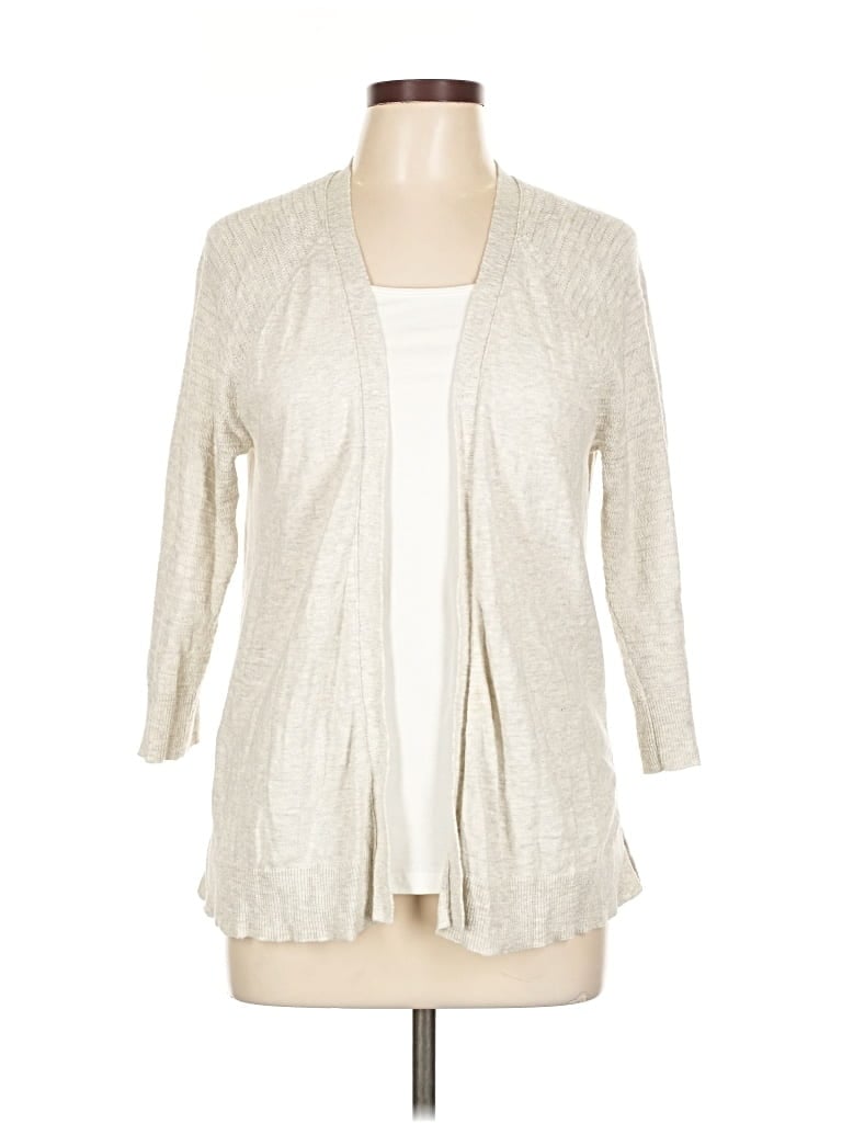 Pre-owned St. John's Bay Cardigan Sweater In White