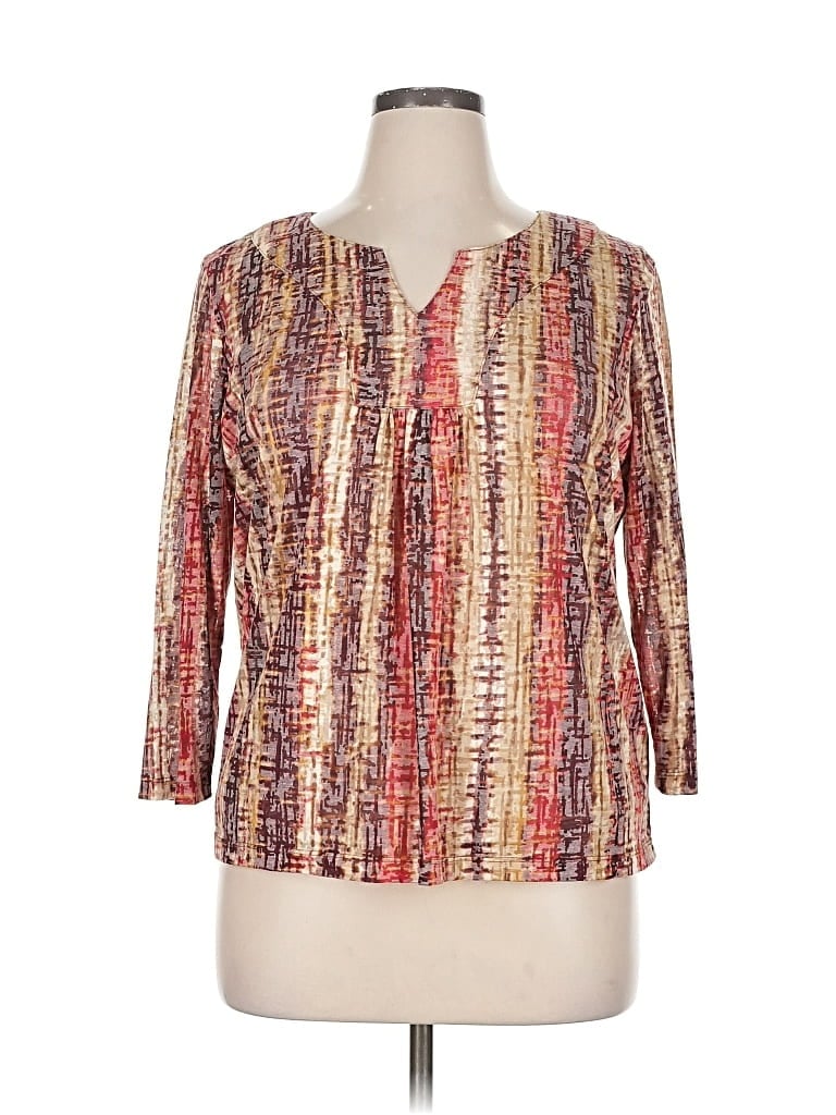 Pre-owned Ruby Rd. 3/4 Sleeve Blouse In Red