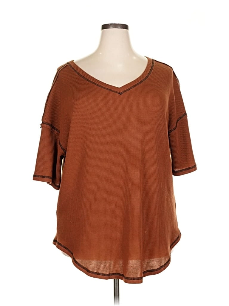 Pre-owned Unbranded Short Sleeve T-shirt In Brown