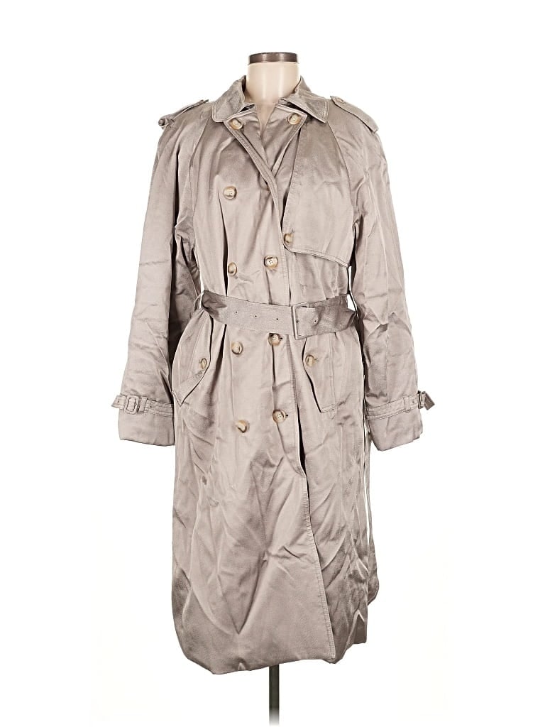 Pre-owned J.crew Collection Trenchcoat In Gray