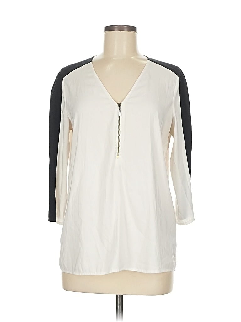 Pre-owned Express 3/4 Sleeve Blouse In White