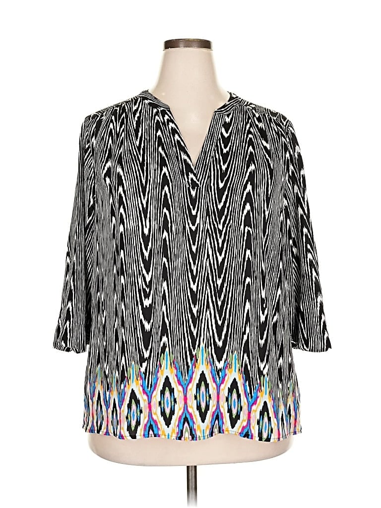 Pre-owned New Directions 3/4 Sleeve Blouse In Black