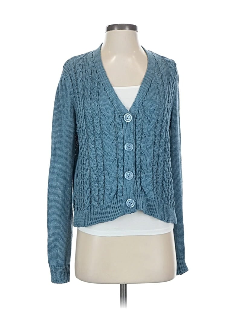 Pre-owned Assorted Brands Cardigan Sweater In Blue