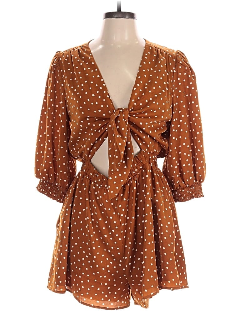 Pre-owned Free The Roses Romper In Brown