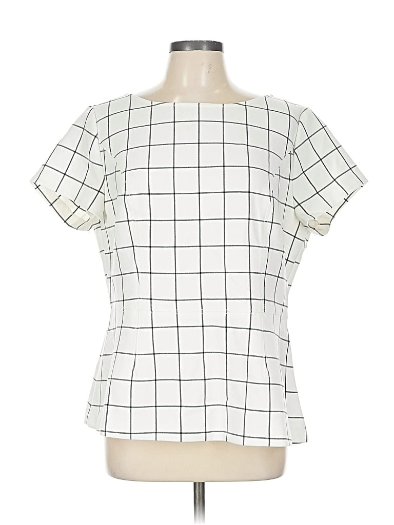 Pre-owned Ann Taylor Short Sleeve Blouse In White