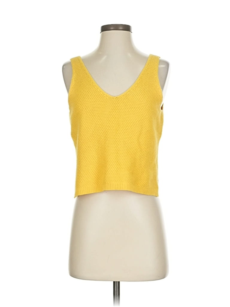 Pre-owned Marine Layer Sweater Vest In Yellow