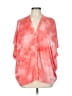 Sno Skins Tie-dye Pink Short Sleeve Blouse Size L - photo 1