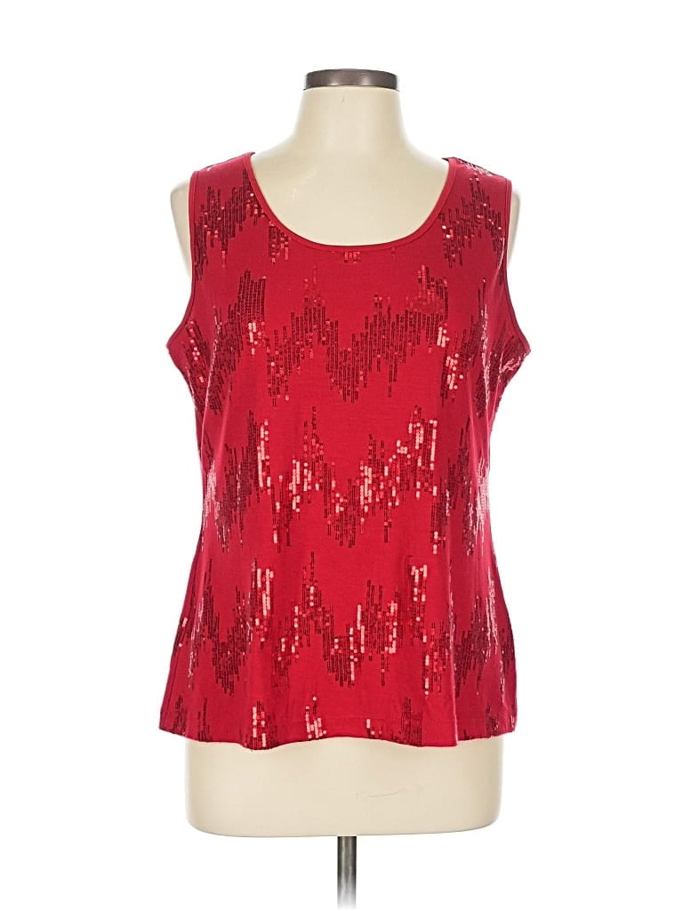 Pre-owned Notations Sleeveless Blouse In Red
