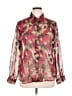 Jordan 100% Polyester Floral Burgundy Long Sleeve Blouse Size XL - photo 1