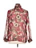 Jordan 100% Polyester Floral Burgundy Long Sleeve Blouse Size XL - photo 2
