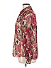 Jordan 100% Polyester Floral Burgundy Long Sleeve Blouse Size XL - photo 5