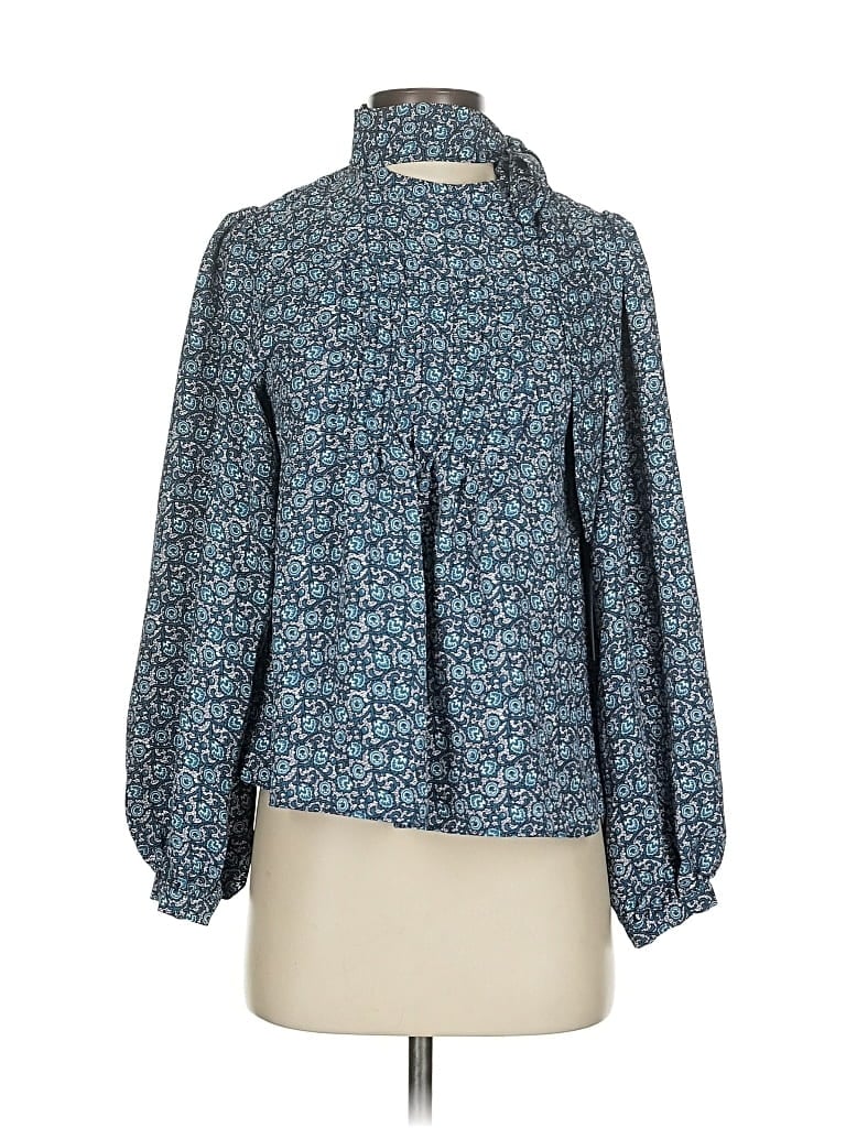 Pre-owned 1.state Long Sleeve Blouse In Blue