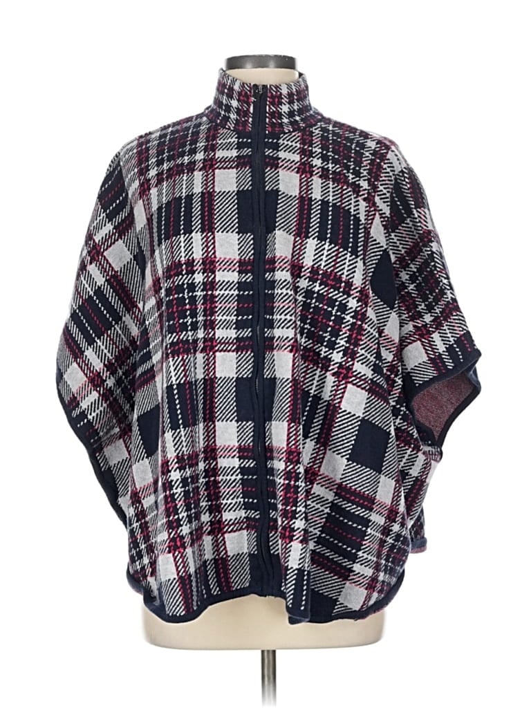 Pre-owned Jones New York Poncho In Burgundy