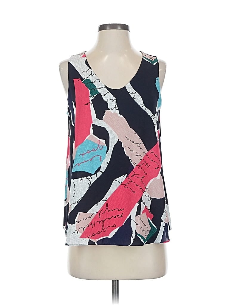 Pre-owned Nic + Zoe Sleeveless Top Blue Scoop Neck Tops
