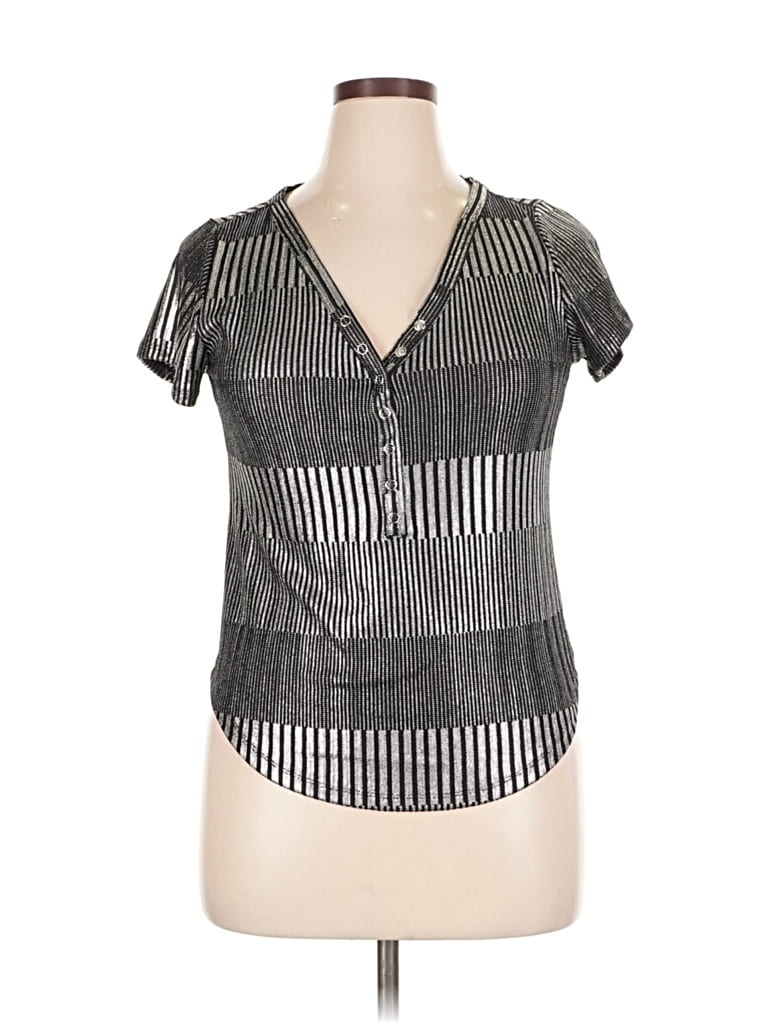 Pre-owned Pilcro Short Sleeve Blouse In Gray