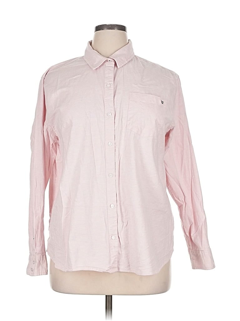 Pre-owned Crown & Ivy Long Sleeve Button Down Shirt In Pink