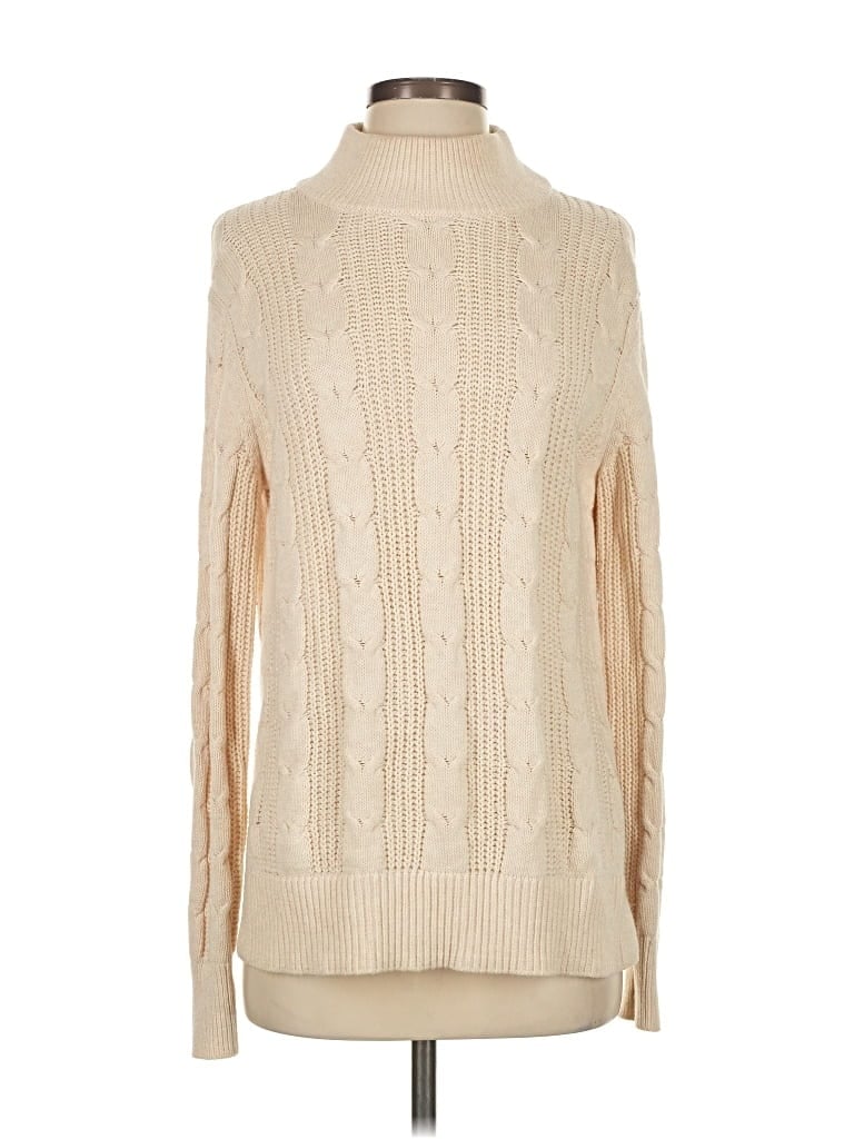 Pre-owned Banana Republic Factory Store Turtleneck Sweater In White