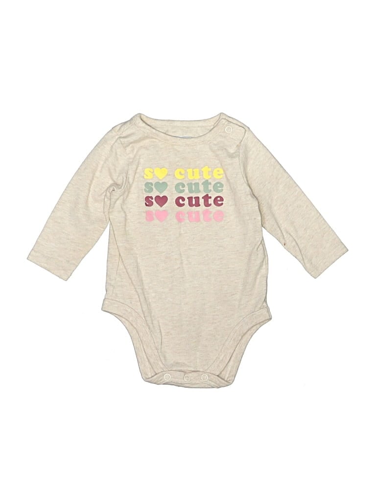 Pre-owned Garanimals Babies' Long Sleeve Onesie In White