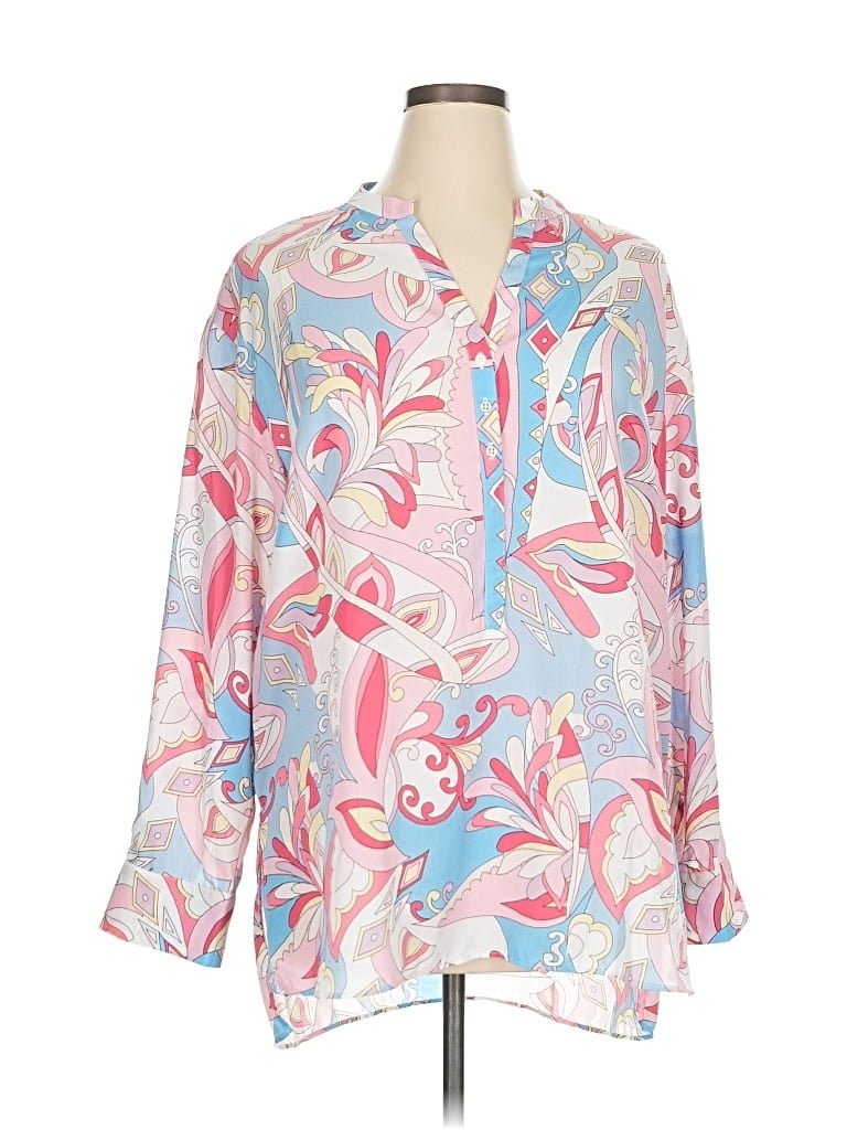 Pre-owned Zac & Rachel 3/4 Sleeve Blouse In Pink