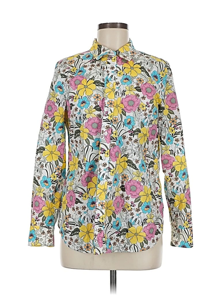 Pre-owned Talbots Long Sleeve Button Down Shirt In Yellow