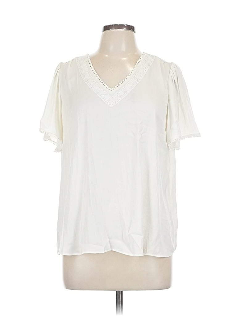 Rachel Zoe Tjx Short Sleeve Blouse In White