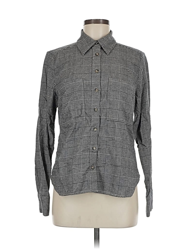 Pre-owned Banana Republic Long Sleeve Button Down Shirt In Gray