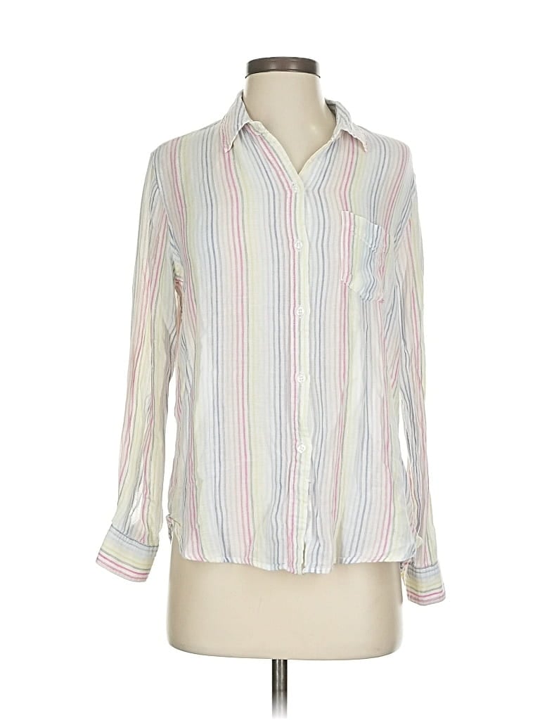 Pre-owned Rails Long Sleeve Button Down Shirt In White
