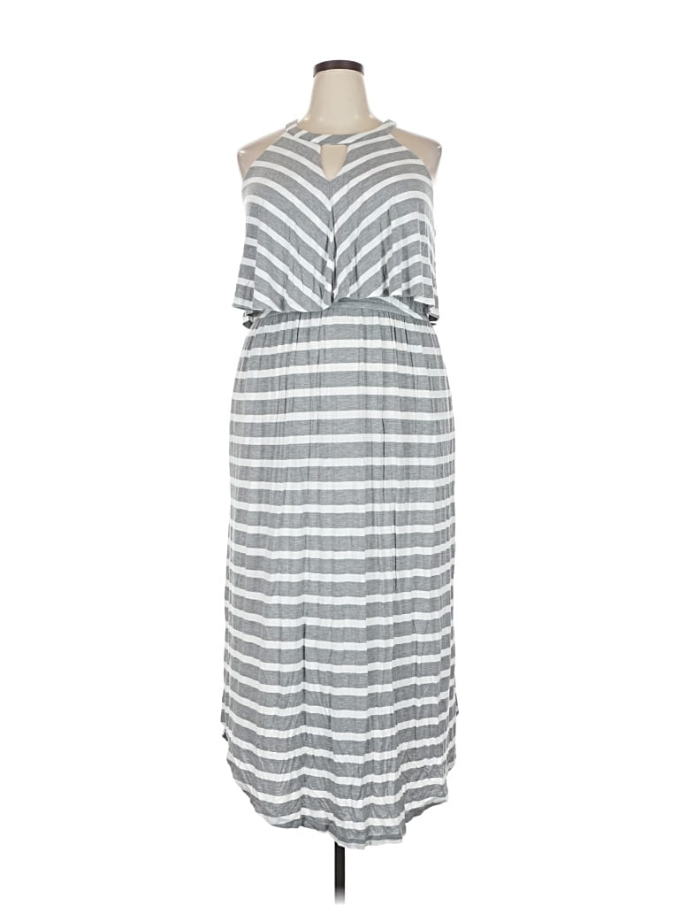 Pre-owned Lane Bryant Casual Dress In Gray