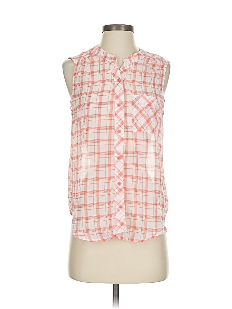 Pre-owned Timing Sleeveless Button Down Shirt In Pink