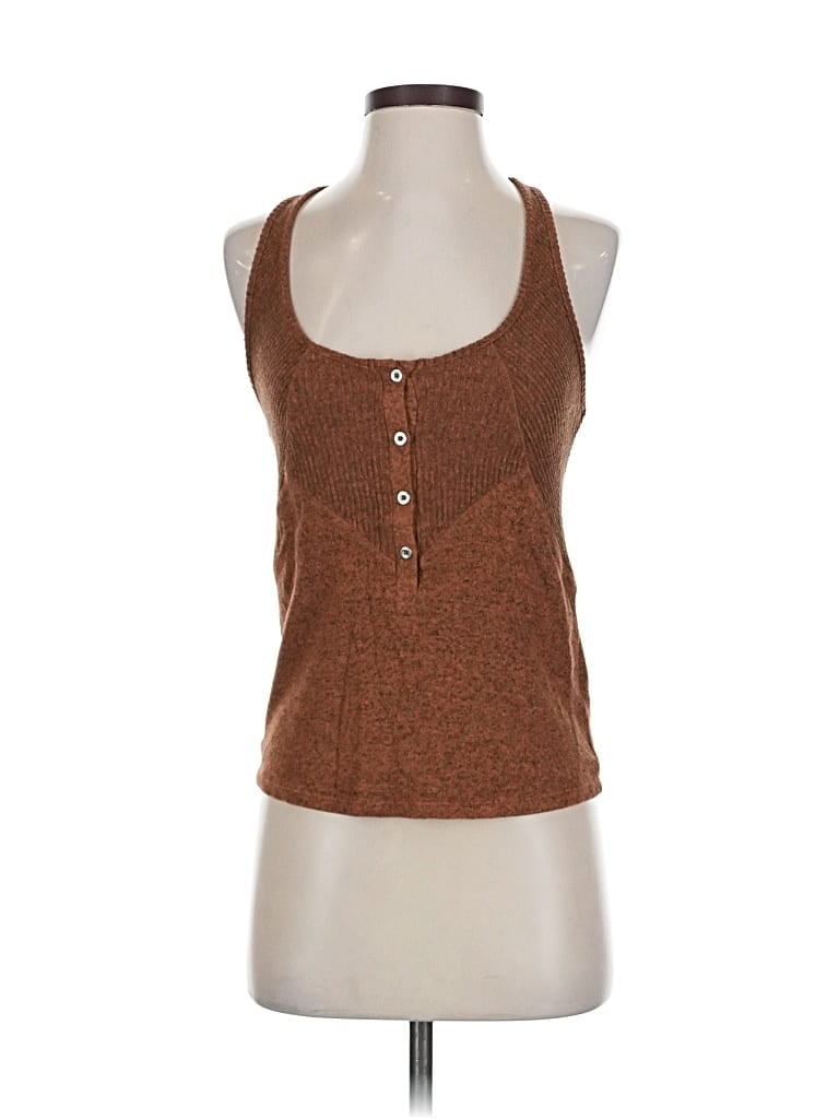 Pre-owned Saturday Sunday Sleeveless Top Brown Halter Neckline Tops