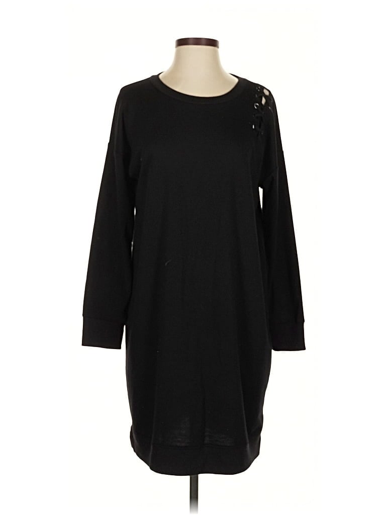 Pre-owned Xersion 3/4 Sleeve Top Black Boatneck Tops