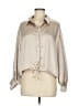 Drew 100% Polyester Metallic Tan Long Sleeve Blouse Size M - photo 1