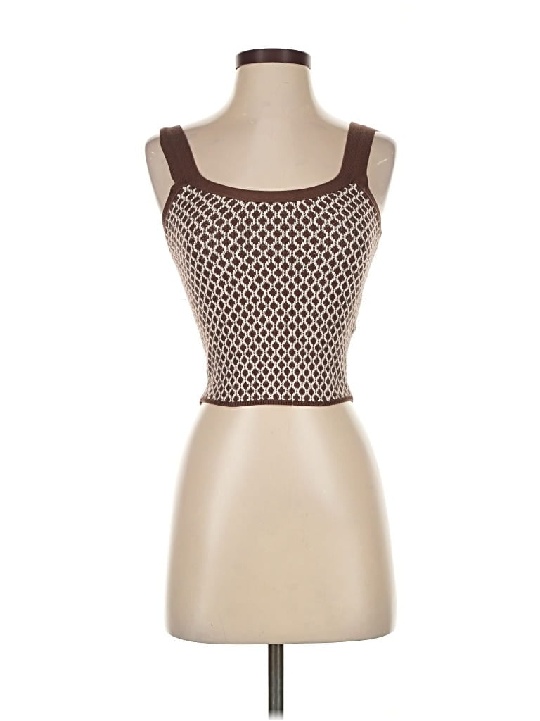 Pre-owned Abercrombie & Fitch Tank Top Brown Strapless Neckline Tops