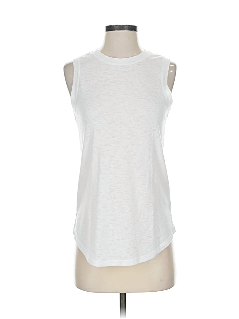 Pre-owned Athleta Sleeveless T-shirt In White