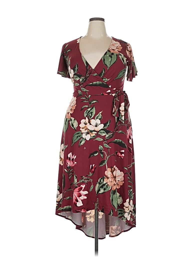 Pre-owned By & By Casual Dress In Burgundy