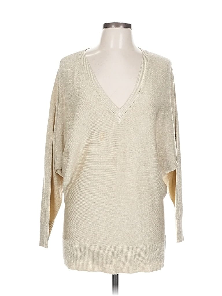 Pre-owned New York And Company 3/4 Sleeve T-shirt In White