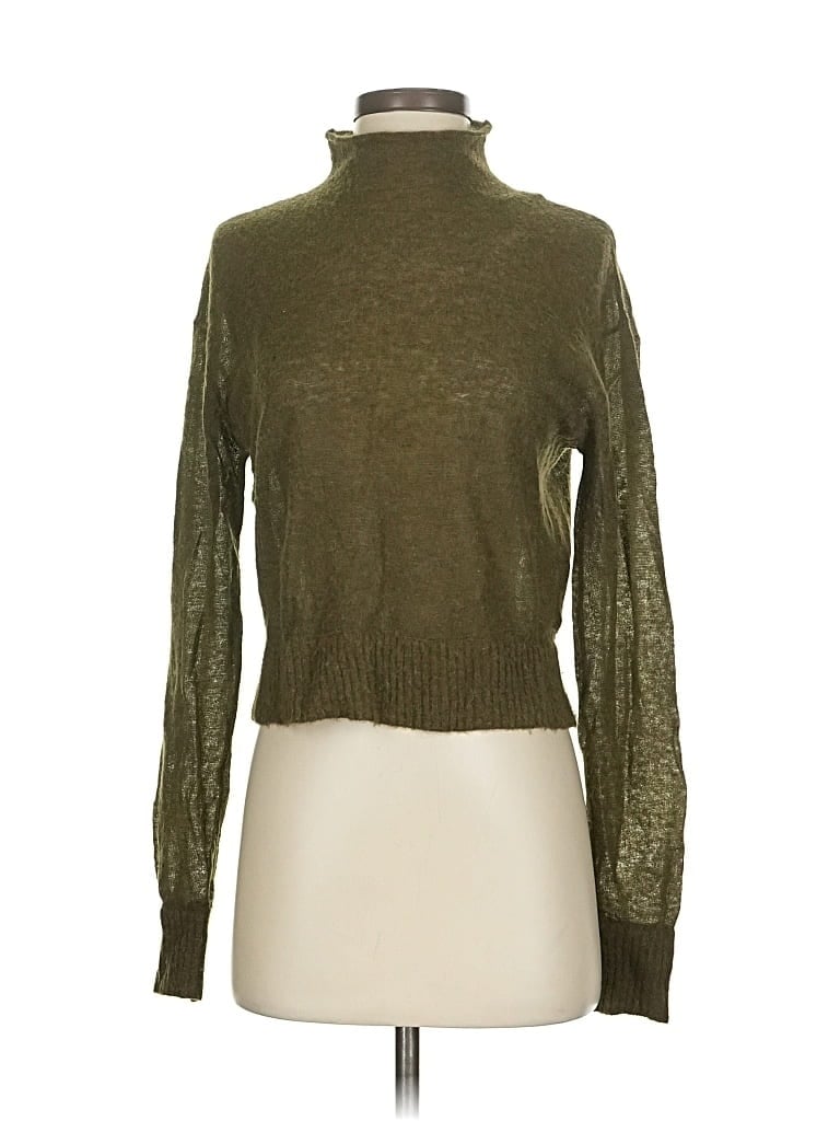 Pre-owned Zara Turtleneck Sweater In Green