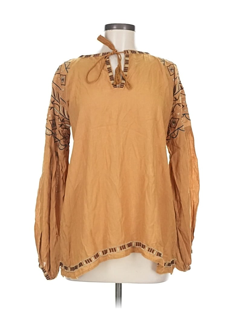 Scully Long Sleeve Blouse In Brown