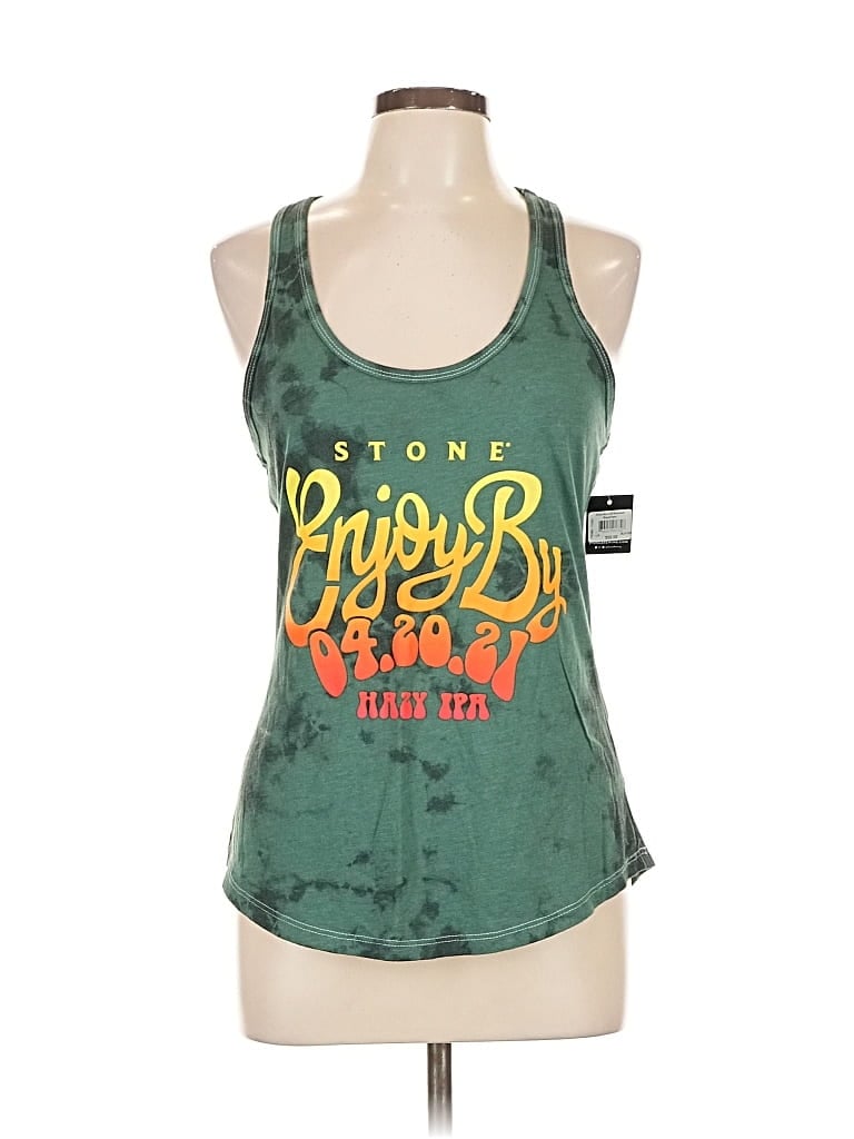 Assorted Brands Tank Top Green Halter Neckline Tops