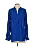 NY Collection Blue Long Sleeve Blouse Size S - photo 1