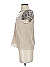 BCBGMAXAZRIA 100% Silk Tan Short Sleeve Silk Top Size XXS - photo 5