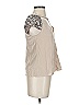 BCBGMAXAZRIA 100% Silk Tan Short Sleeve Silk Top Size XXS - photo 4